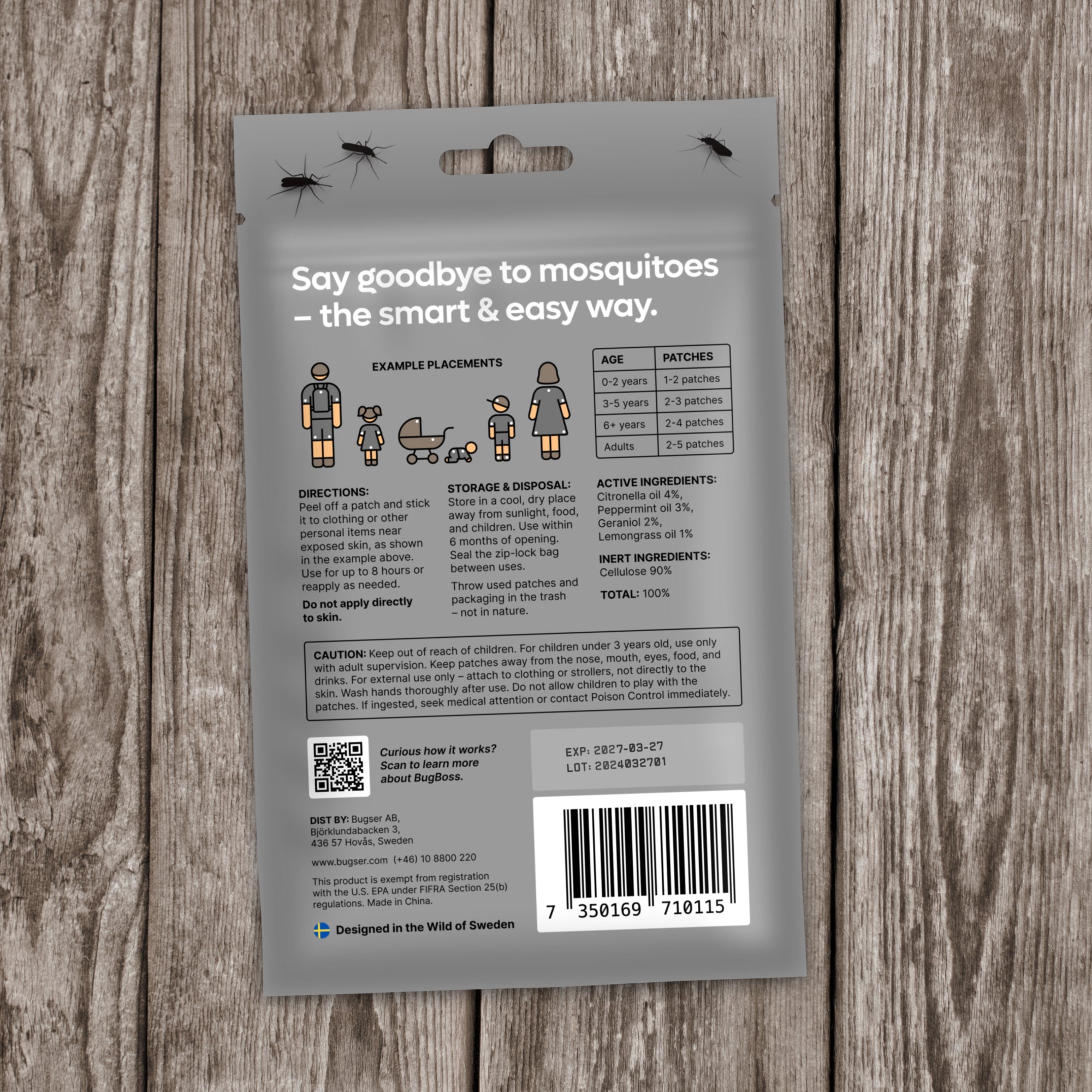 Mosquito Patches - Black & White